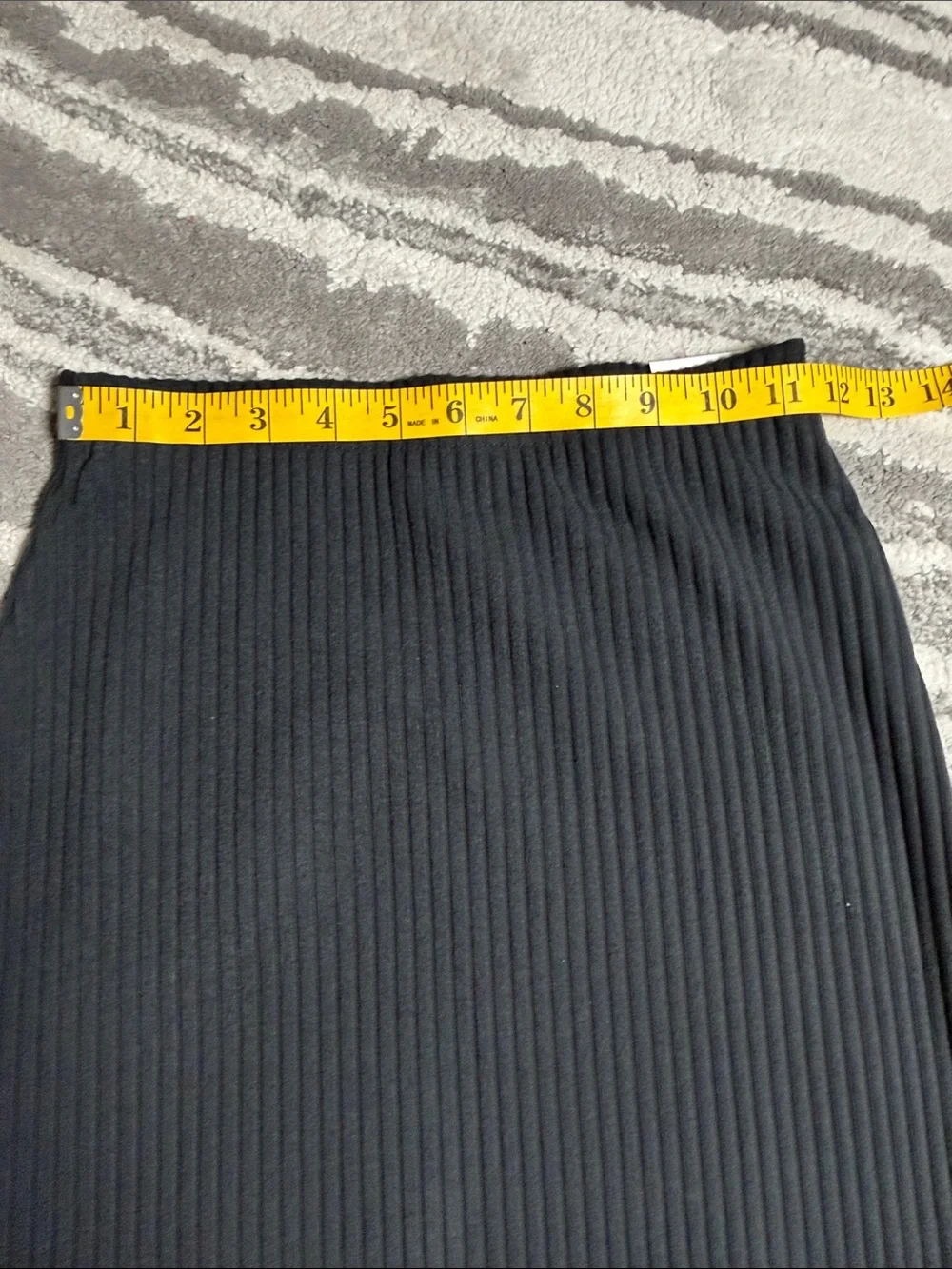 Nike Black Ribbed Midi Skirt with Side Slit